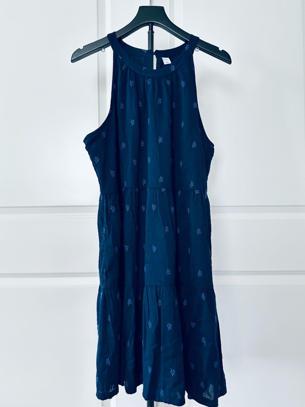 Women’s Old Navy Sleeveless Navy Blue Embroidered Midi Dress Size XL
